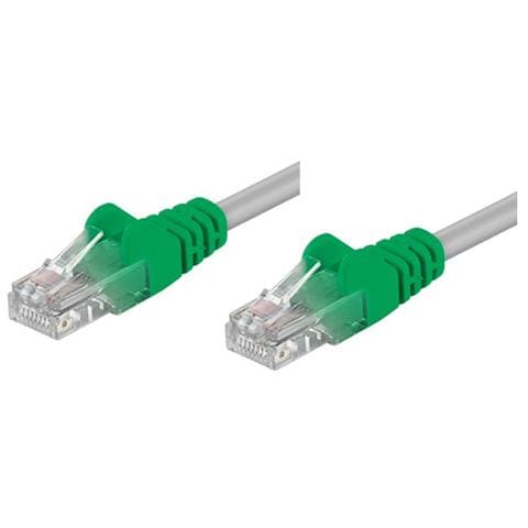 ICOC CRU5-0025 - Cavo di rete Patch Cross in CCA Cat. 5e Verde / Grigio UTP 0,25 mt - Foto 1