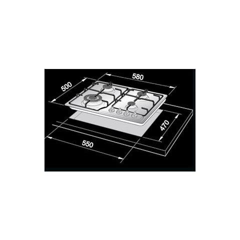 Piano Cottura ANF 46 PRO a Gas 4 Fuochi Colore Antracite - Foto 2