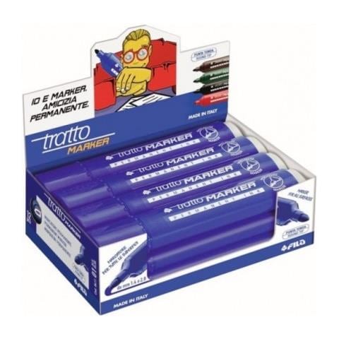 confezione da 12 pezzi - marcatore tratto marker blu p. tonda - Foto 2