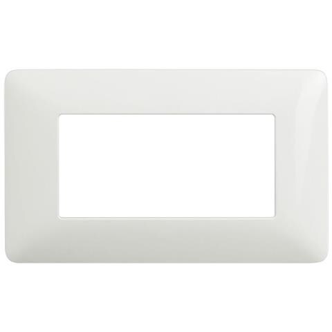 20 Placche Muro 4 Posti Moduli Bianco Lucido Compatibile Tipo Bticino Matix - Foto 1
