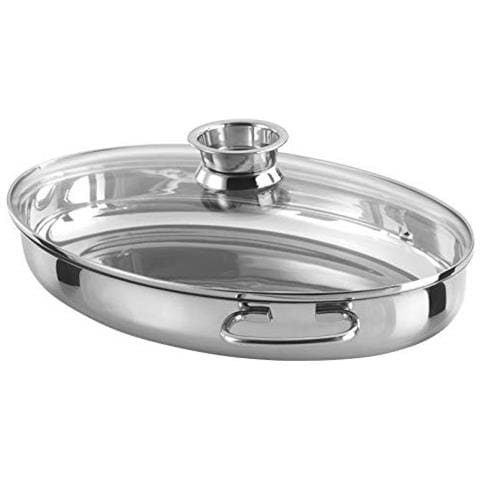 411318 Rostiera 3 In 1 Ovale In Acciaio Inox 18/8 38 Cm Colore: Argento - Foto 2