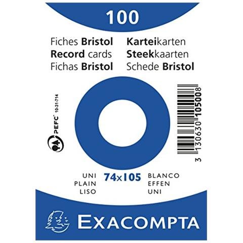100 Fiches Bristol Sous Film - Uni Non Perfore - 74x105mm - Foto 1