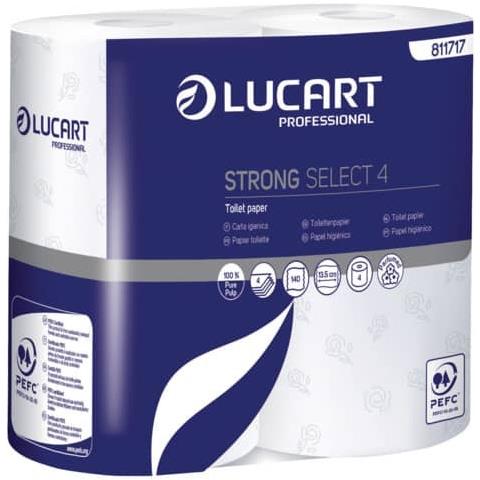Carta Igienica 4 Veli Strong Elite - Rotolo Da 140 Strappi 9,6x 13,5 Cm Bianco - Conf. 4 Rotoli - 811717 - Foto 1
