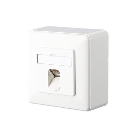 Metz Connect C6amodul - Steckdosenauslass - Rj 45 - 1 Netzwerkdose - Pure White, Ral 9010 (130c370002-i)  - Foto 1