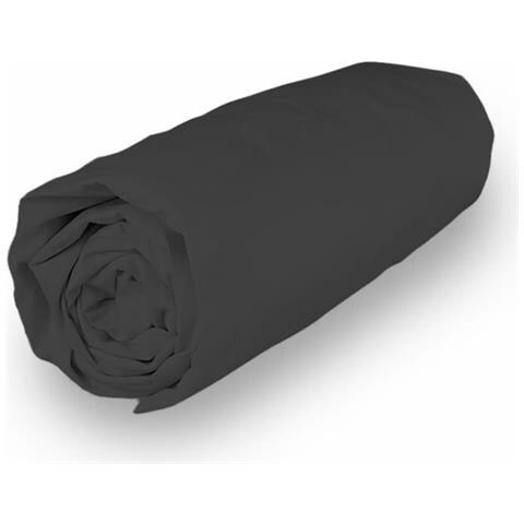 Lenzuolo Con Angoli Camille - Percalle Di Cotone - 140 X 190 Cm - Grigio Antracite - Foto 1