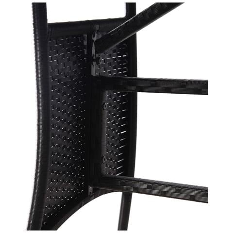 Set da Pranzo da Giardino 3 pz in Polyrattan Nero - Foto 9