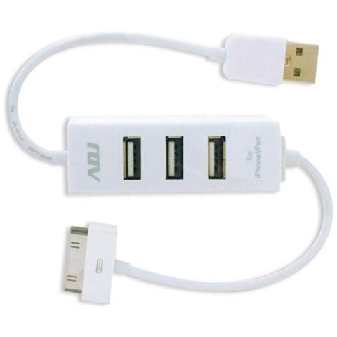 Hub USB ADJ 3 Porte USB 2.0 Caricabatterie per iPhone / iPod Home Series Col. Bianco - Foto 3