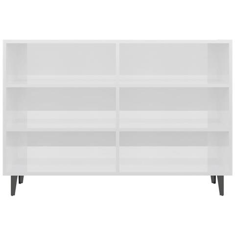 Credenza Bianco Lucido 103,5x35x70 cm in Legno Multistrato - Foto 6