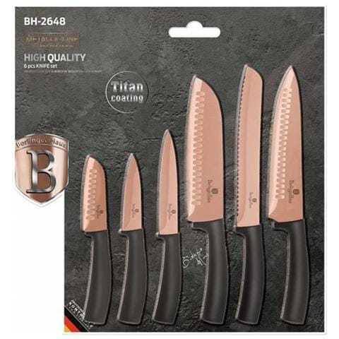 Bh-2648 Set Di Coltelli Da Cucina In Oro Rosa - Acciaio Inossidabile Di Alta Qualità - Foto 6