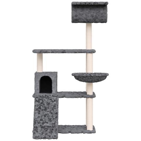 Albero Per Gatti Con Tiragraffi In Sisal Grigio Scuro 131 Cm - Foto 2