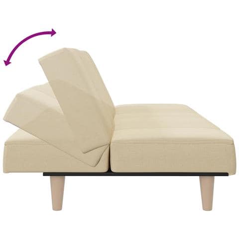 Divano Letto Crema In Tessuto - Foto 2