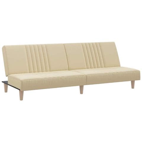 Divano Letto Crema In Tessuto - Foto 1