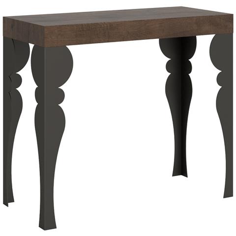 Consolle Allungabile 90x40/196 Cm Paxon Small Telaio Antracite - Noce - Foto 5