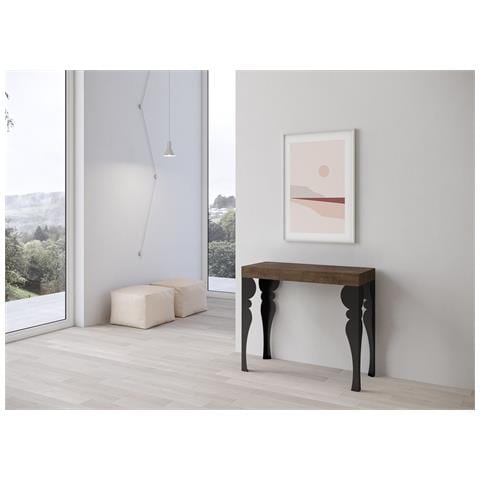 Consolle Allungabile 90x40/196 Cm Paxon Small Telaio Antracite - Noce - Foto 2