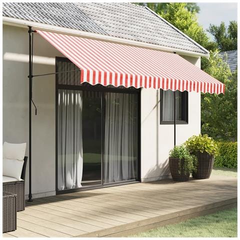 Tessuto Di Ricambio Per Tenda Strisce Rosse E Bianche 3,5x2,5 M - Foto 1