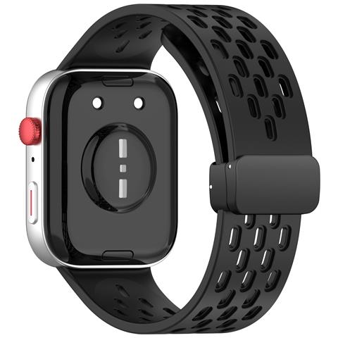 Cinturino In Silicone Traspirante Con Fibbia Magnetica Per Huawei Watch Fit 3 Black - Foto 5