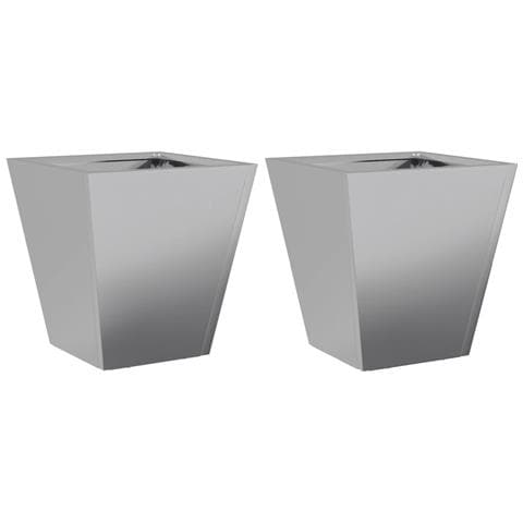 Fioriere Da Giardino 2 Pz 30x30x30 Grigie In Acciaio Zincato - Foto 1