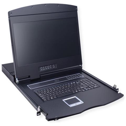 Console KVM con Switch KVM 8 Porte USB 48 cm 19" TFT VGA Tastiera Francese - Foto 1