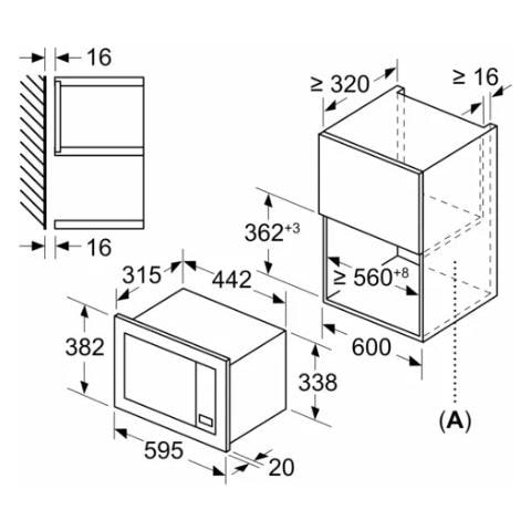 Forno Microonde da Incasso 3CG6142X3 con Grill Capacità 20 Litri Potenza 800 Watt Colore Acciaio Inox - Foto 5