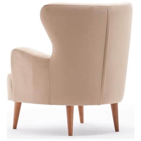 Smith Poltrona In Velluto Beige Con Braccioli - Foto 2