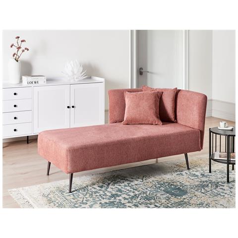 Chaise Longue Versione Destra Riom Tessuto Rosso - Foto 1