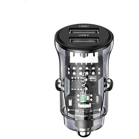Caricatore Da Auto 15w Doppia Porta Usb-a Quickcharge 3.0, Nero Trasparente - Foto 1