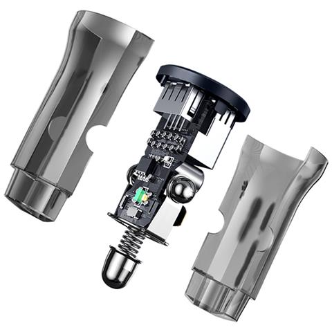 Caricatore Da Auto 15w Doppia Porta Usb-a Quickcharge 3.0, Nero Trasparente - Foto 2