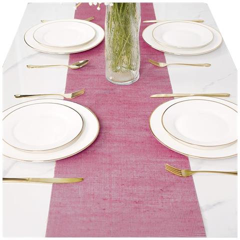 Runner In Lino Rosa Winwild - Eleganza E Stile Per La Tua Tavola 40x10m - Foto 1