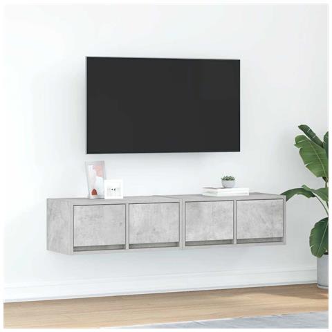 Mobili TV 2 pz Grigio Cemento 60x31x25,5cm in Legno Multistrato - Foto 1