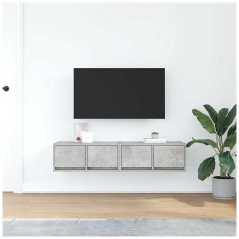 Mobili TV 2 pz Grigio Cemento 60x31x25,5cm in Legno Multistrato - Foto 2