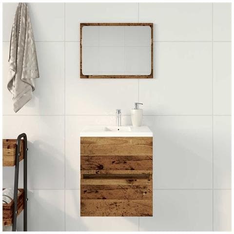 Mobile Lavabo Da Bagno Legno Antico 41x38,5x45 Cm In Truciolato - Foto 3
