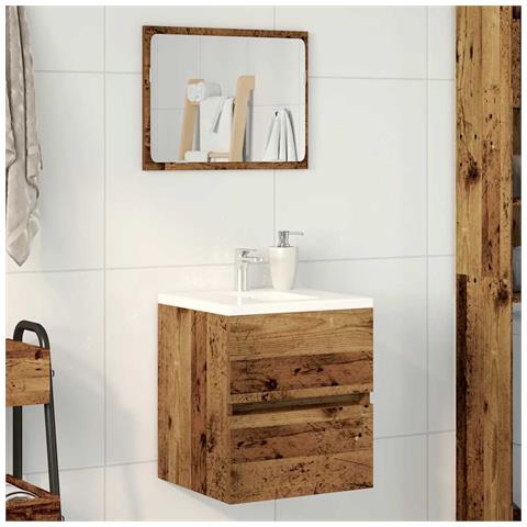 Mobile Lavabo Da Bagno Legno Antico 41x38,5x45 Cm In Truciolato - Foto 1