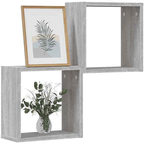 Mensole Parete A Cubo 2 Pz Grigio Sonoma 30x15x30 Cm - Foto 1