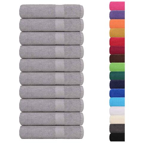 Asciugamani Da Bagno 10pz Grigio 100x150cm 360 G/m 100% Cotone - Foto 2