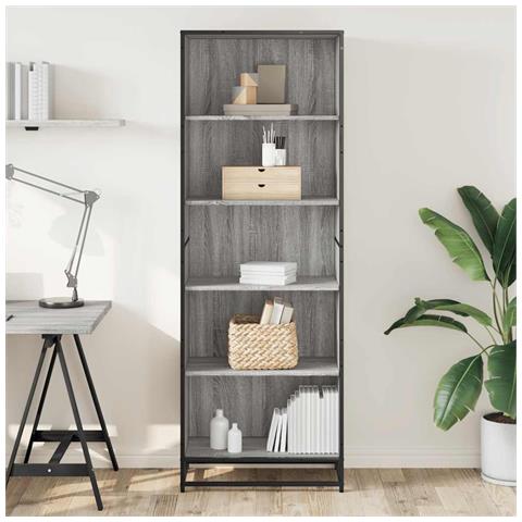 Libreria Grigio Sonoma 60x35x170,5 Cm In Truciolato - Foto 3