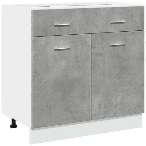 Armadio Inferiore Cassetto “Lyon” Grigio Cemento 80x46x81,5 - Foto 1