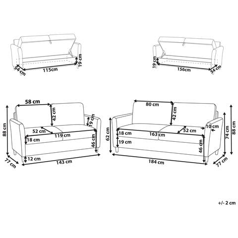 Set Da Salotto 5 Posti Mare Tessuto Blu Con Contenitore - Foto 7