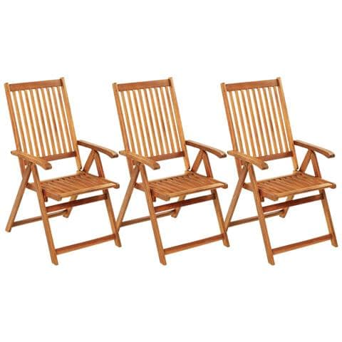 Lusso Casadino -  Sedie Da Giardino Pieghevoli 3pz Con Cuscini Acacia Massello - Foto 1