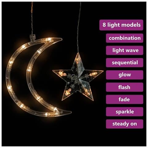 Luci Fatate Stella E Luna Con Telecomando 345 Led Bianco Caldo - Foto 2