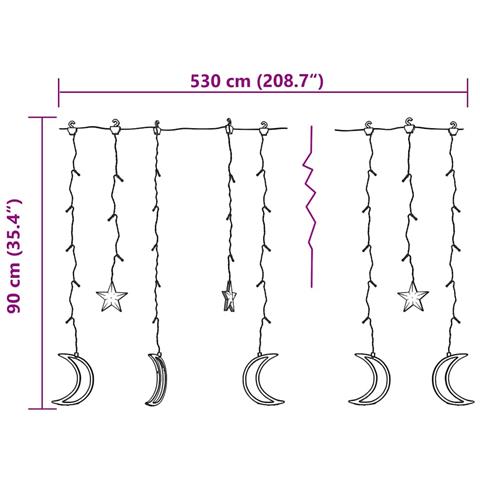 Luci Fatate Stella E Luna Con Telecomando 345 Led Bianco Caldo - Foto 8