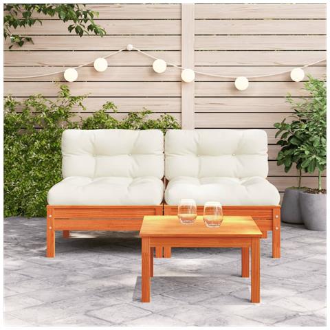 Lusso Casadino - Divano Giardino Senza Braccioli Cuscini 2pz Marrone Cera Pino - Foto 2