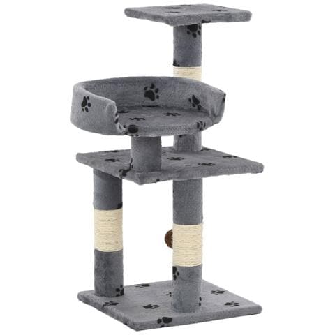Lusso Casadino - Albero Per Gatti Tiragraffi In Sisal 65 Cm Zampe Stampate Grigio - Foto 2