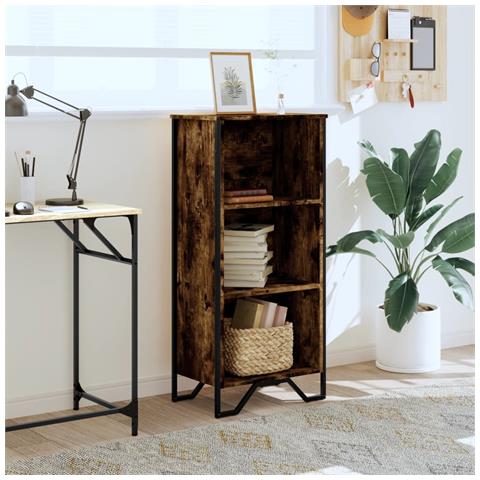 Lusso Casadino - Libreria Rovere Fumo 50x31x106 Cm In Legno Multistrato - Foto 2