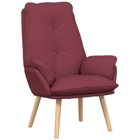 Poltrona Rilassante in Tessuto Rosso Vino - Foto 1