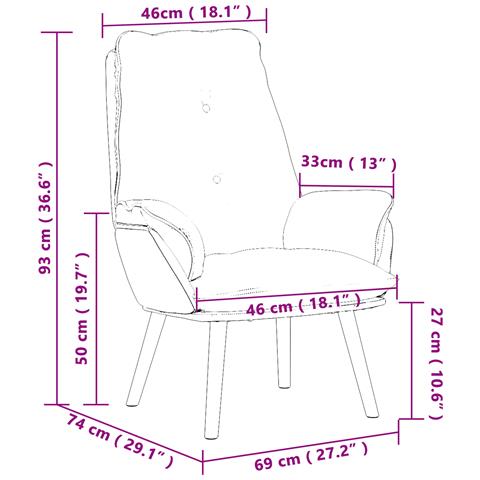 Poltrona Rilassante in Tessuto Rosso Vino - Foto 8