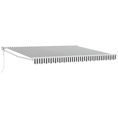 Tenda Retrattile Antracite e Bianca 4x3 m Tessuto e Alluminio - Foto 1