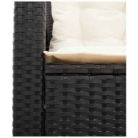 Divano da Giardino con Tavolo e Cuscini a L Nero in Polyrattan - Foto 9