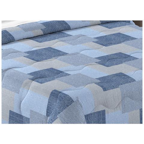 Trapunta Piumone Letto Invernale Imbottita 300gr Scaldanotti Islanda 2 Piazze Blu - Foto 2