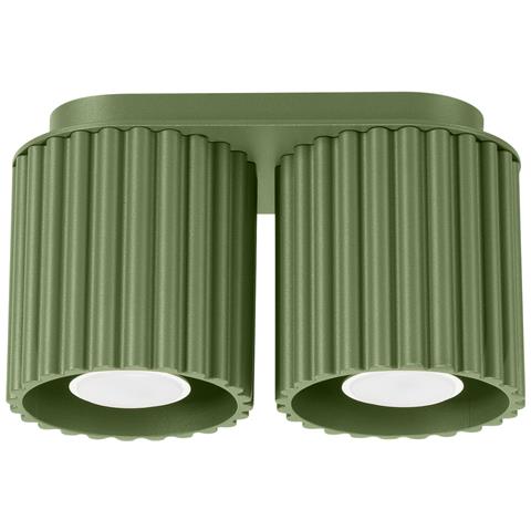 Lampada Da Soffitto Aura 2 Verde Oliva Gu10 Sl. 1795 - Minimalist Lampada A Soffitto Verde Oliva 12x21x10 Cm - Foto 1