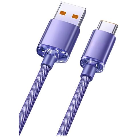 Doppio Cavo Usb Type-c A Ricarica Rapida 120w Con Spegnimento Automatico, 6a, 480mbps, Compatibile Con Huawei, Samsung, Apple, Garmin Purple 2 Metri - Foto 1
